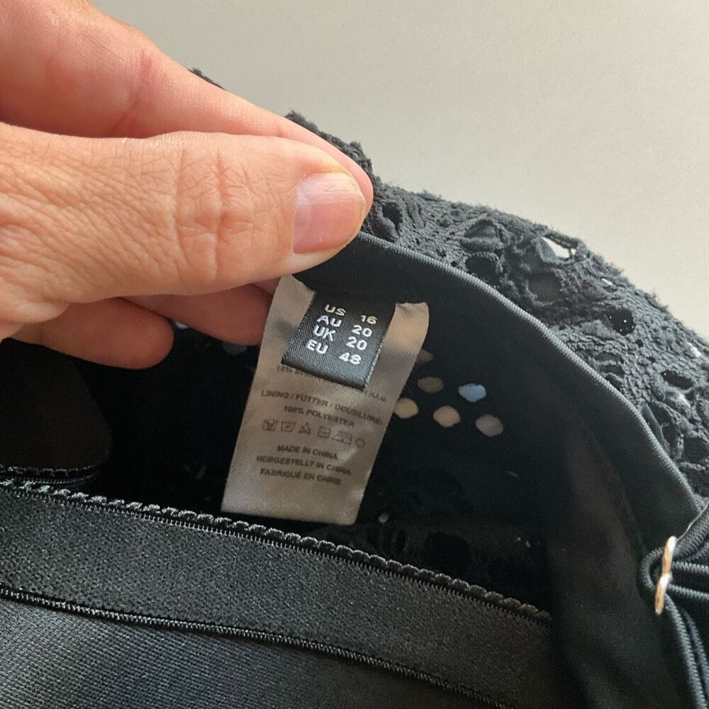 Womens Adjustable Spaghetti Strap Lined Lace Blac… - image 8